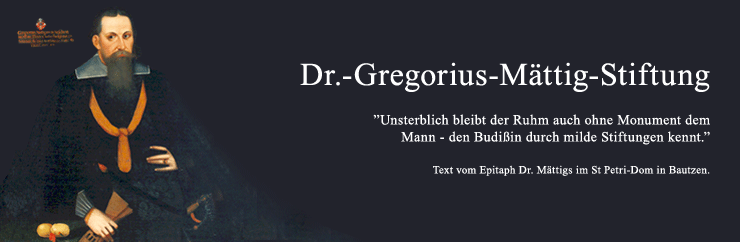 Bild von Gregorius Mättig mit Epitaph Dr. Mättigs im St. Petri-Dom Bautzen